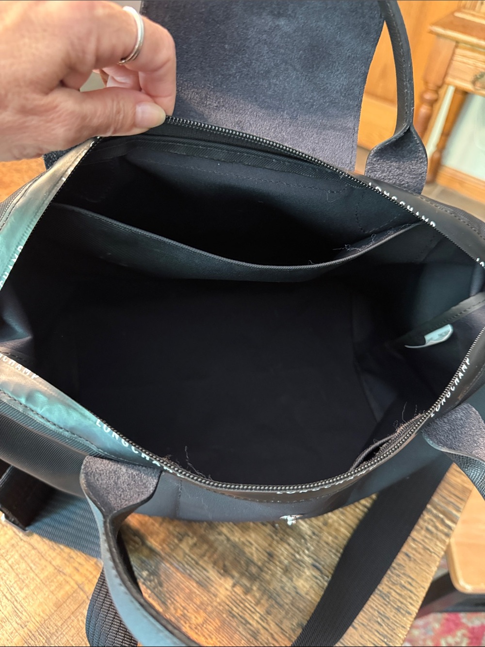 Longchamp Le Pliage Energy - Handbag L Black Nylon Shoulder Tote w Leather Trim - Picture 11 of 17